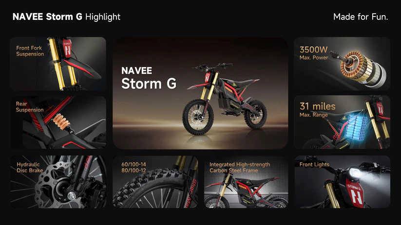 NAVEE Storm G Electric Dirt Bike - Image 8