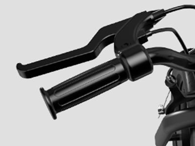 Close view of the Hiboy BK1 handlebar grip and child-sized brake lever