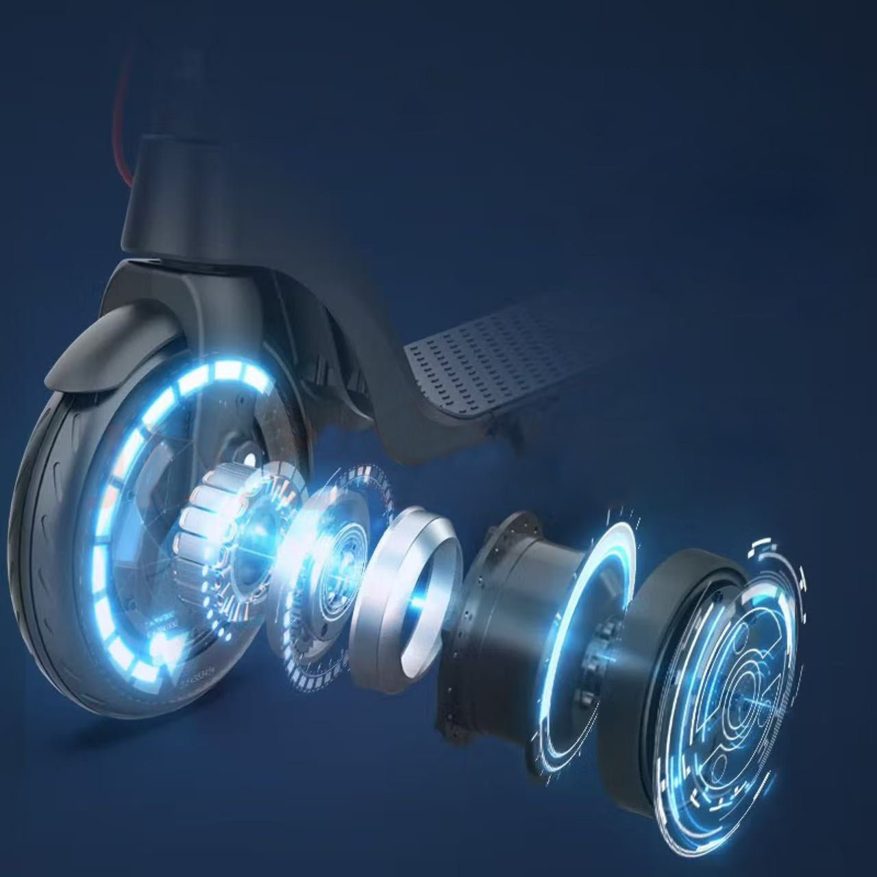 Exploded view of the Nanrobot X8 front hub motor