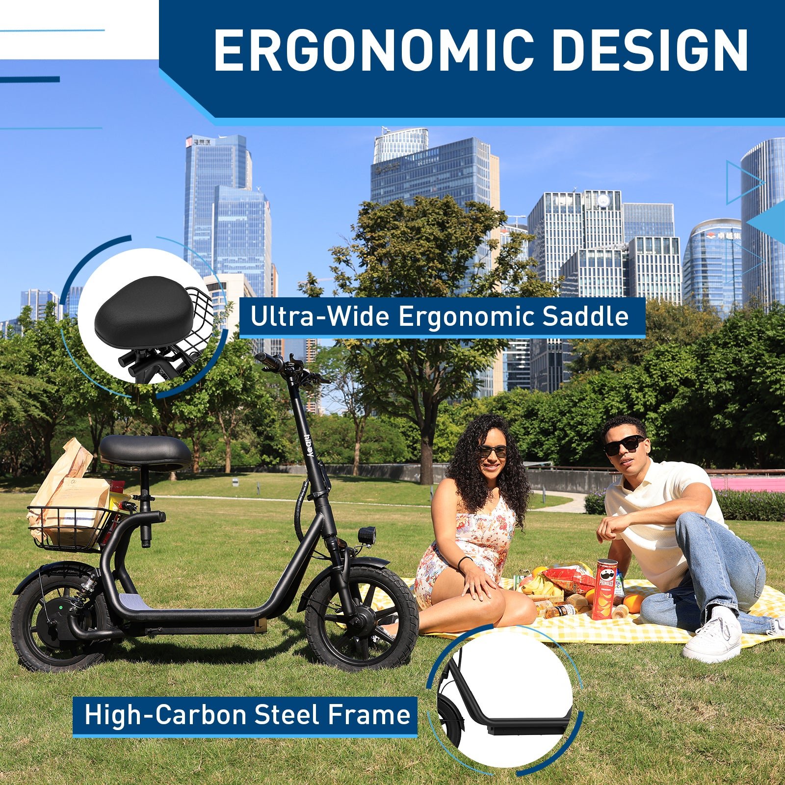 Hiboy U2 Electric Scooter with Seat - Image 4