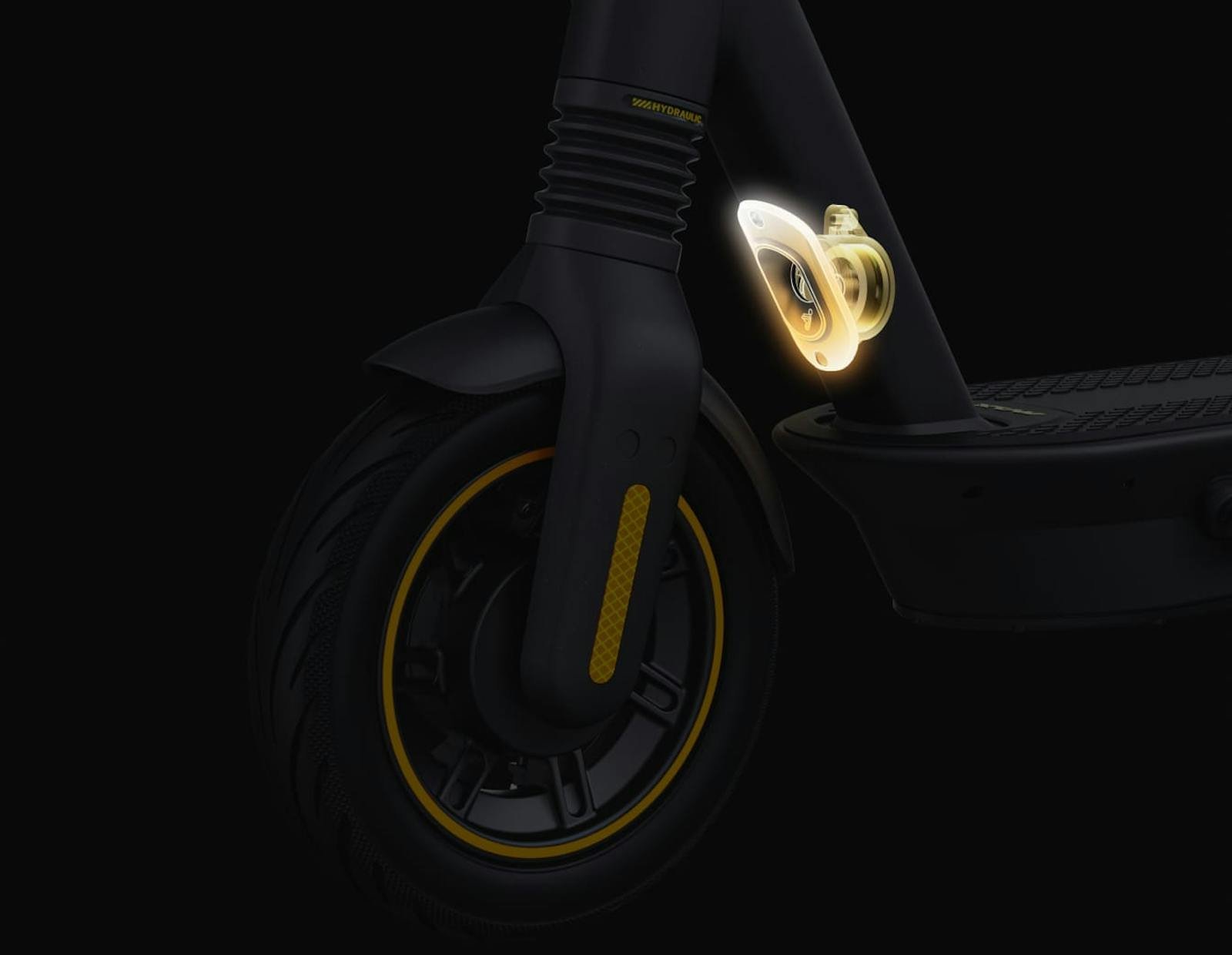 Integrated turn signals on the Segway Max G2 electric scooter