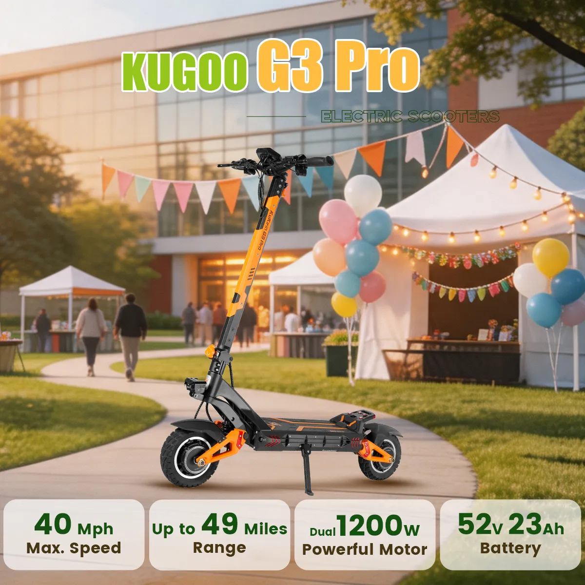 KUKIRIN G3 Pro Electric Scooter | Dual 1200W Powerful Motor | 40 mph Max Speed
