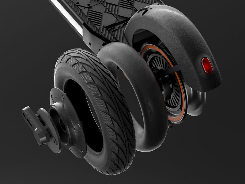 The two 11-inch pneumatic tires from a Hiboy MAX Pro electric scooter