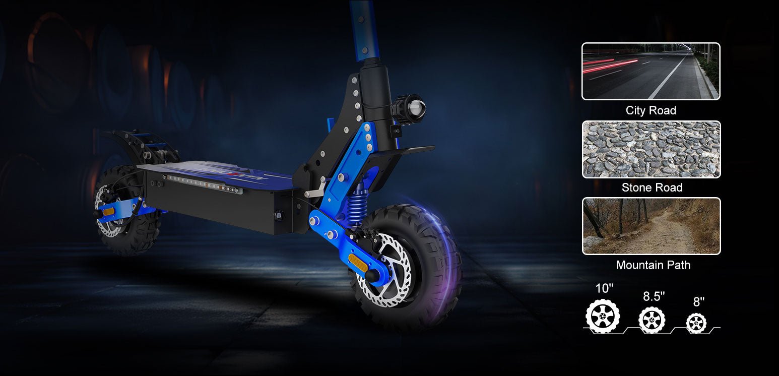 Nanrobot D4+MAX tire against city road, stone road and mountain path terrain