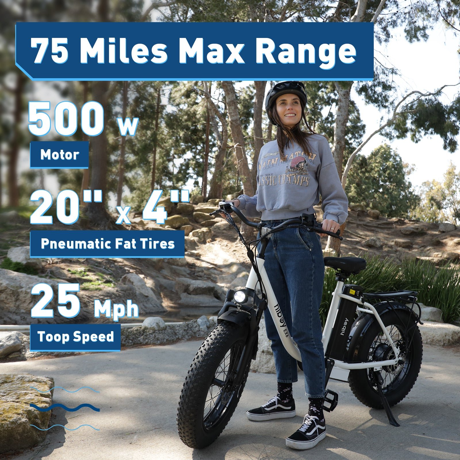 Hiboy EX6 Step-thru Fat Tire Electric Bike - Image 2