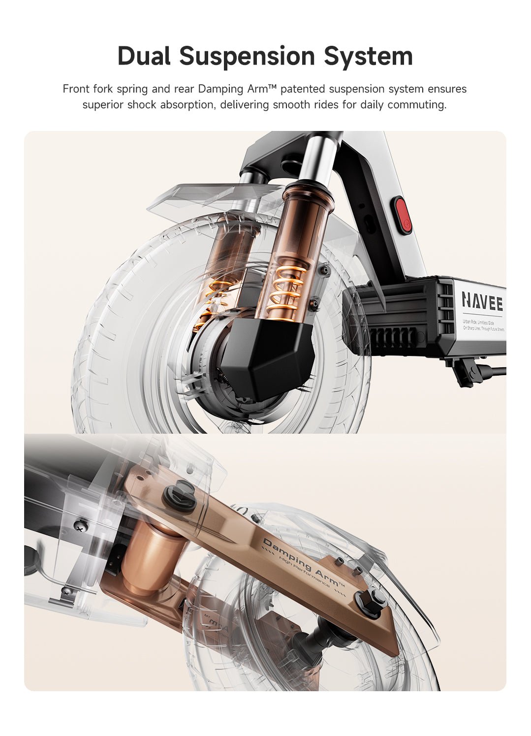 NAVEE G5 Pro electric scooter, product photograph by NAVEE