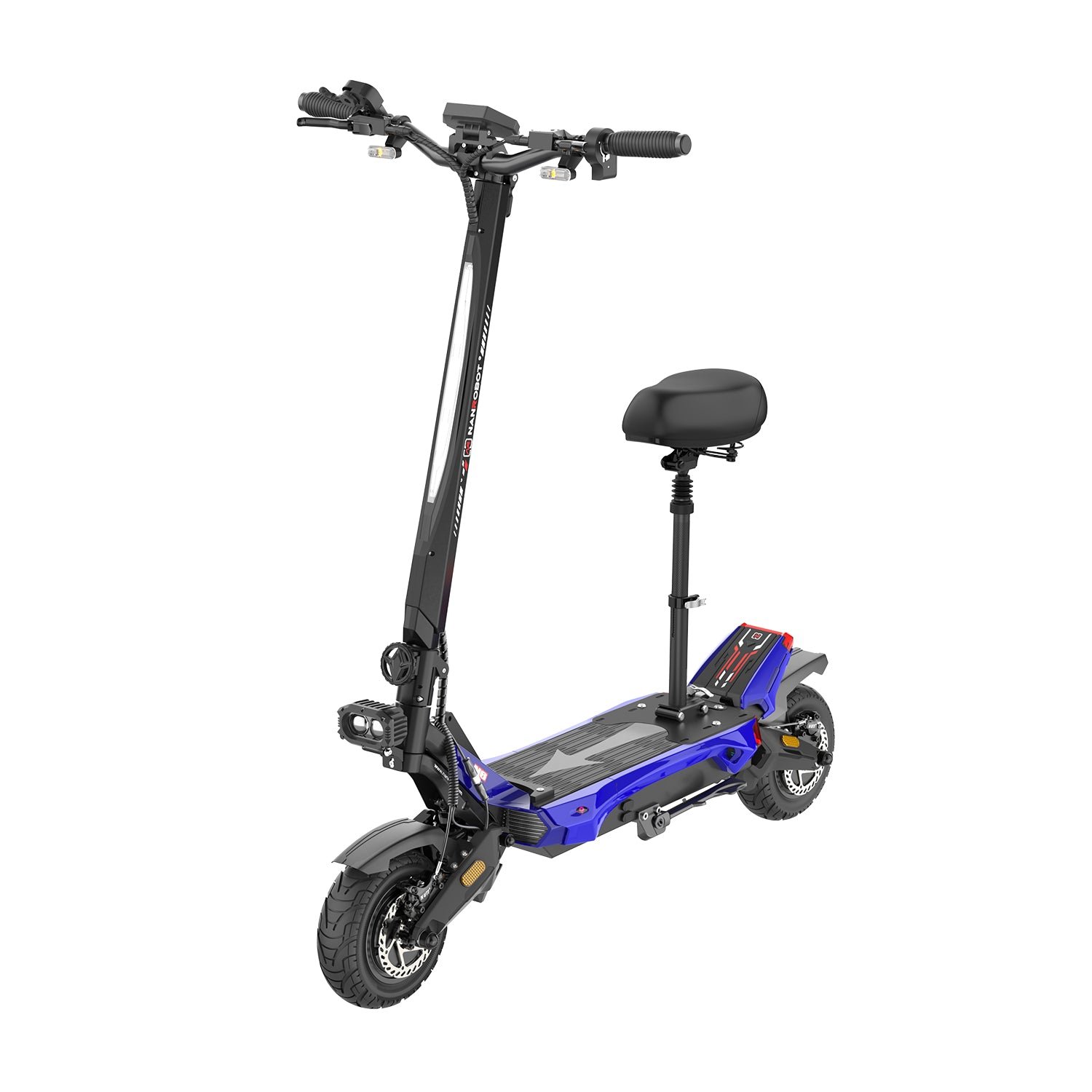 Nanrobot N6 72V in Blue fitted with the quick-release suspension seat