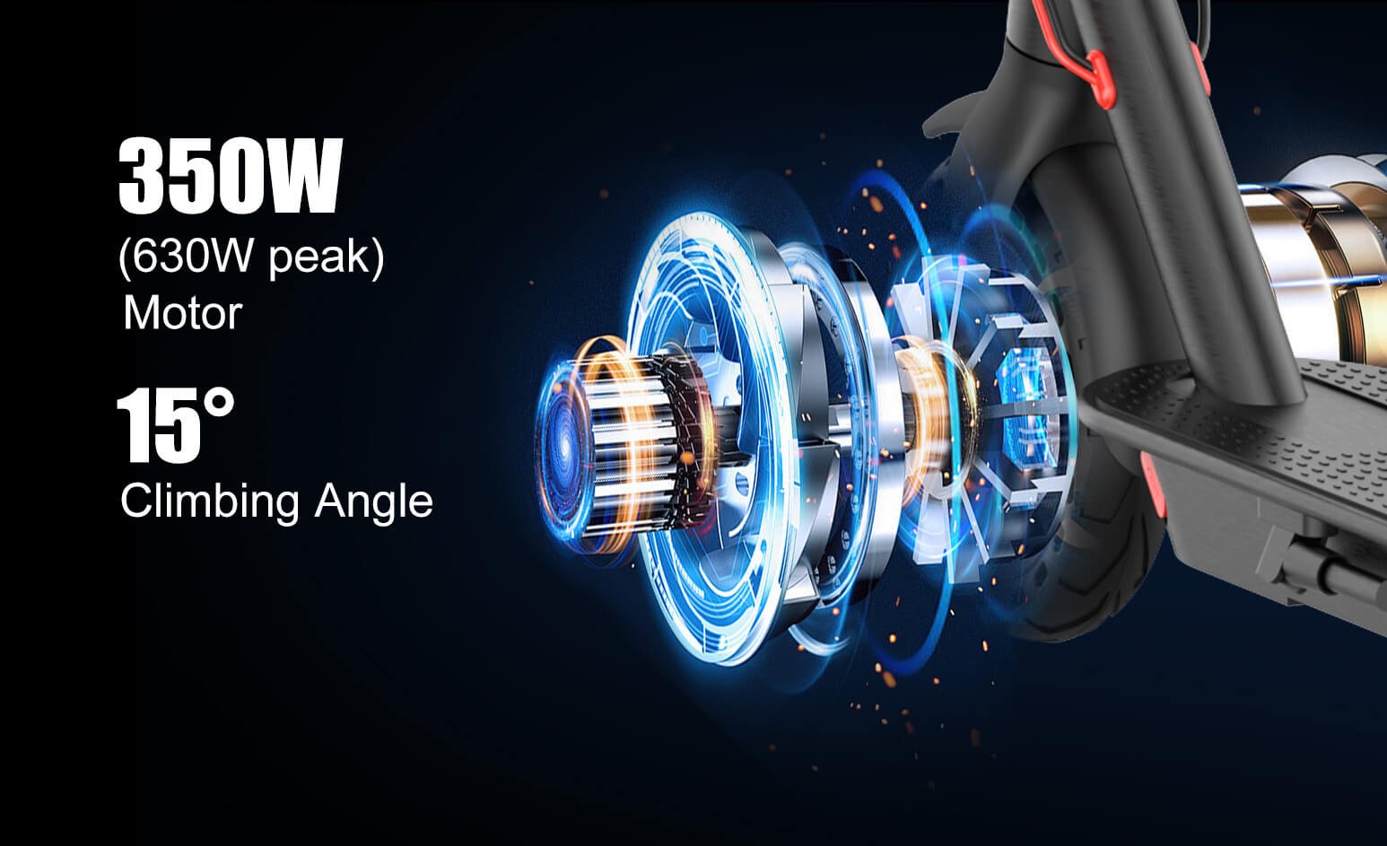Cutaway of the Nanrobot H1 350W motor with 630W peak and 15-degree climbing