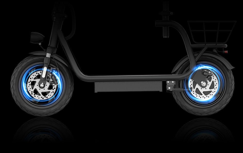 Nanrobot M5 side profile with both disc brakes highlighted