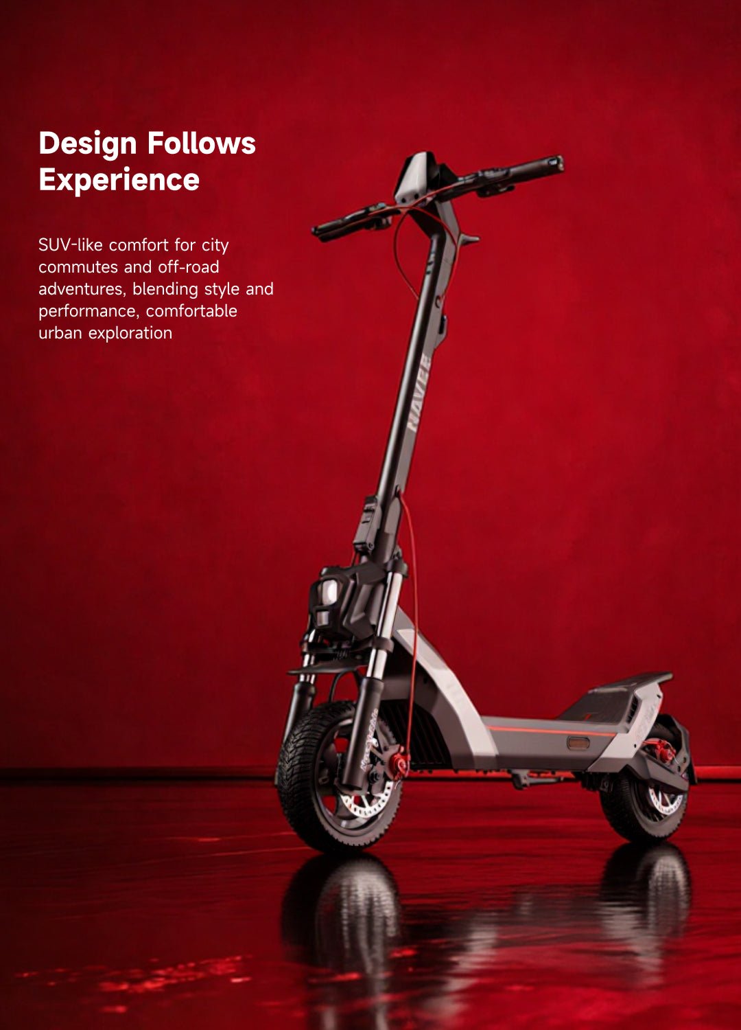 NAVEE NT5 Max electric scooter, product photograph by NAVEE