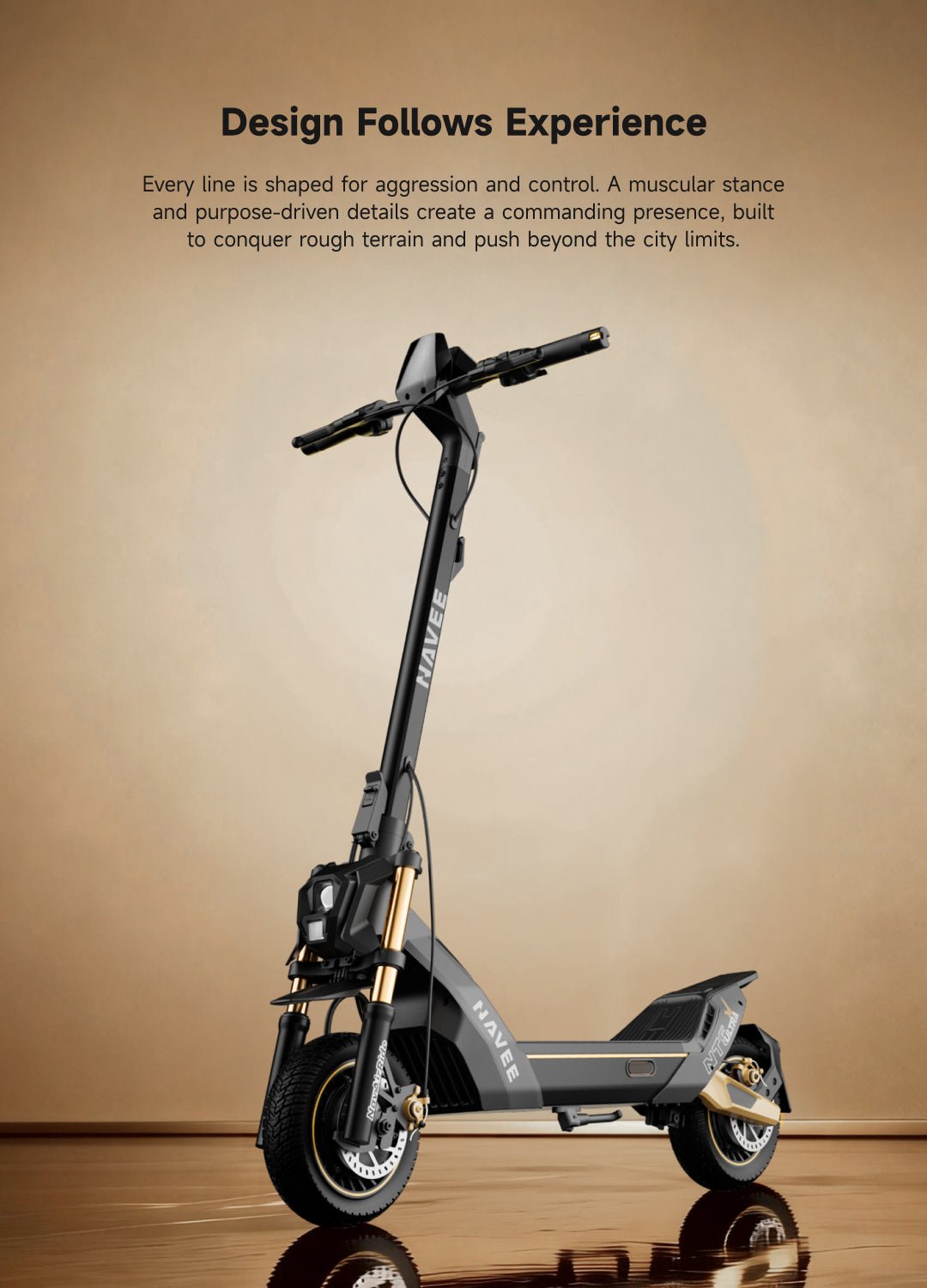 NAVEE NT5 Ultra X electric scooter, product photograph by NAVEE