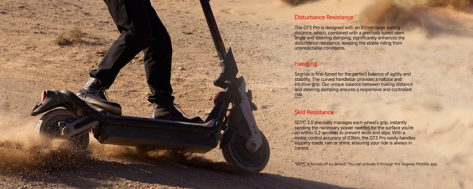 The Segway GT3 Pro SuperScooter cornering