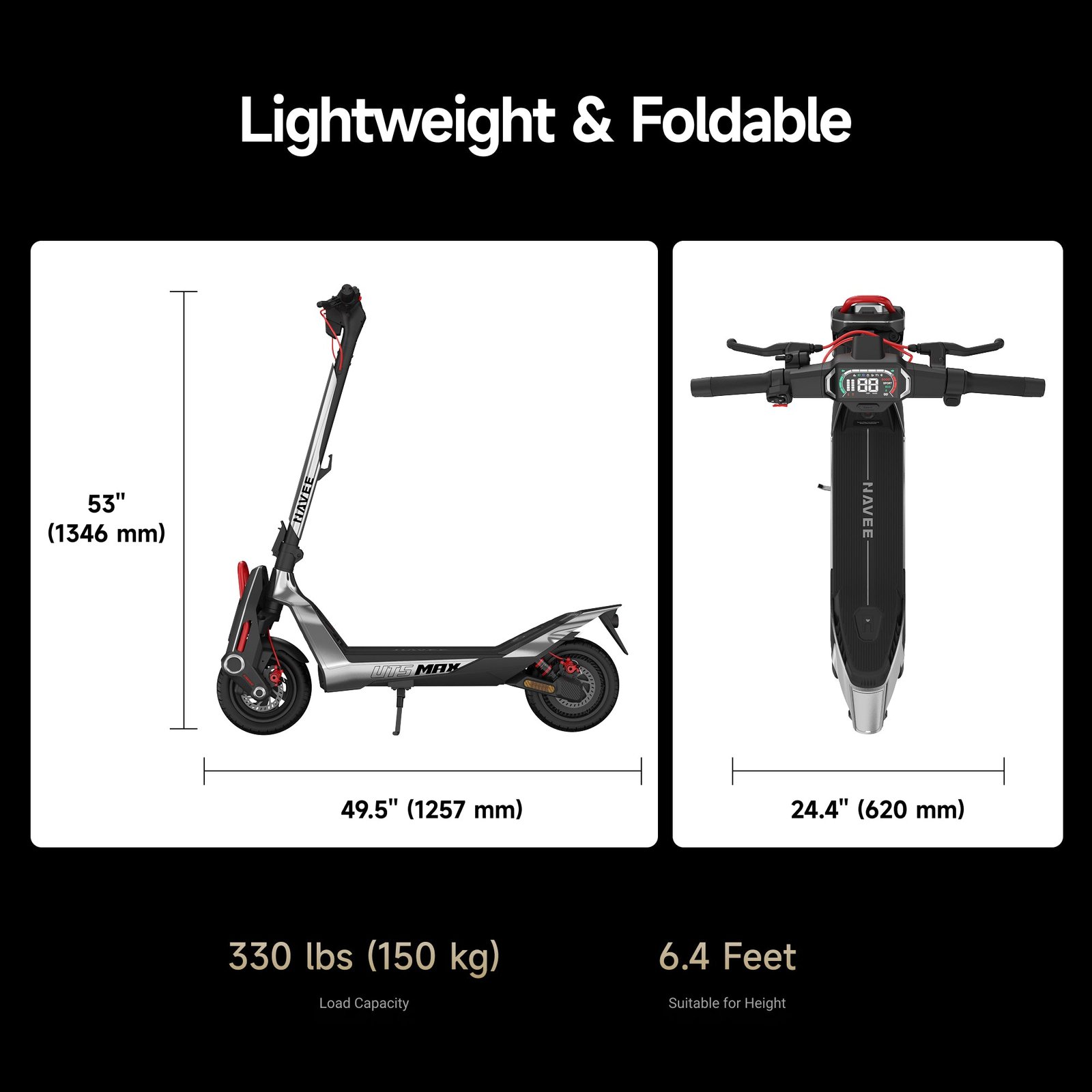NAVEE UT5 Max | Hydraulic Suspension SuperScooter - Image 7