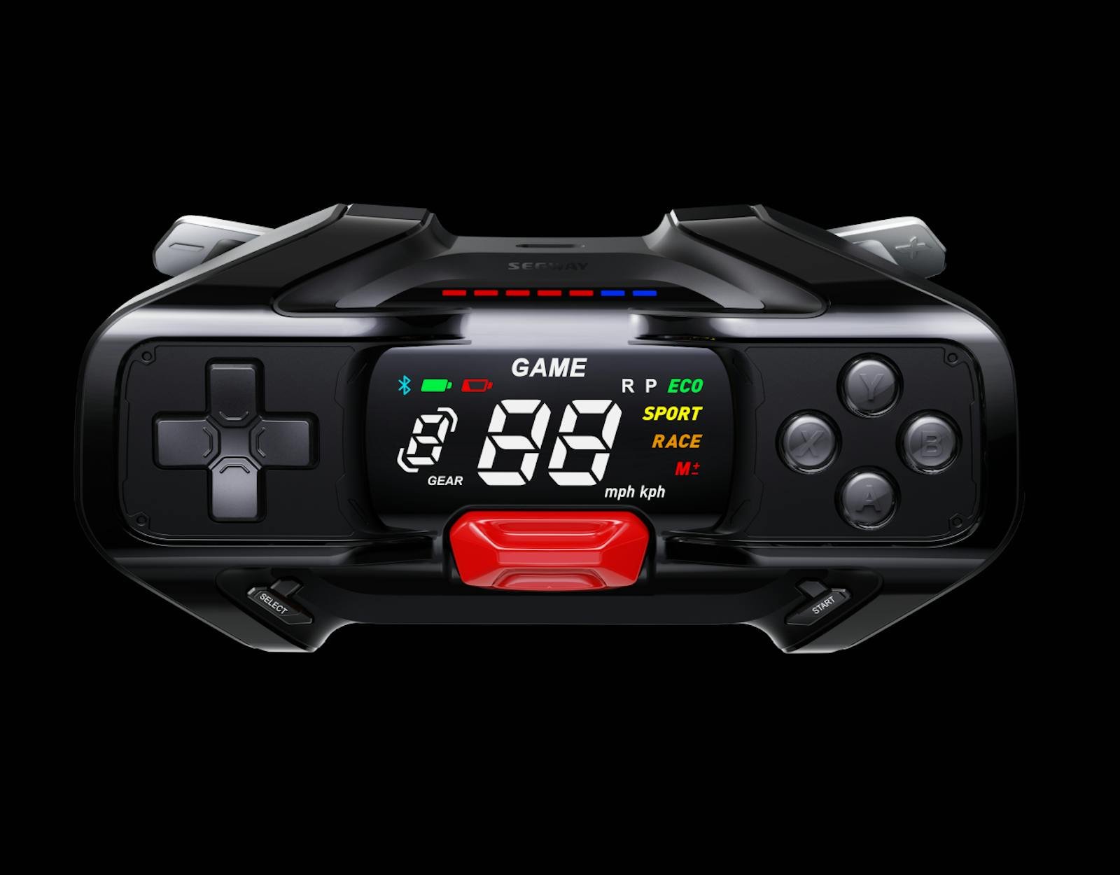 The paddle shifter on the Segway GoKart Pro 2