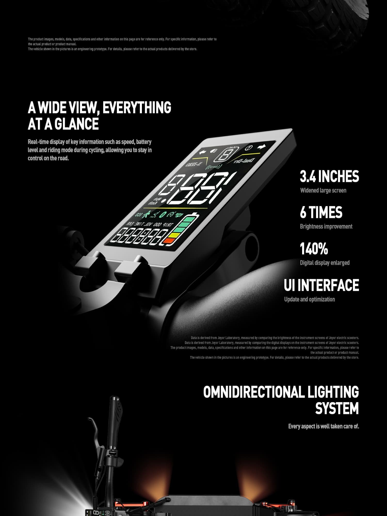 Joyor's official S10S-Z presentation: 3.4-inch display interface and lighting system