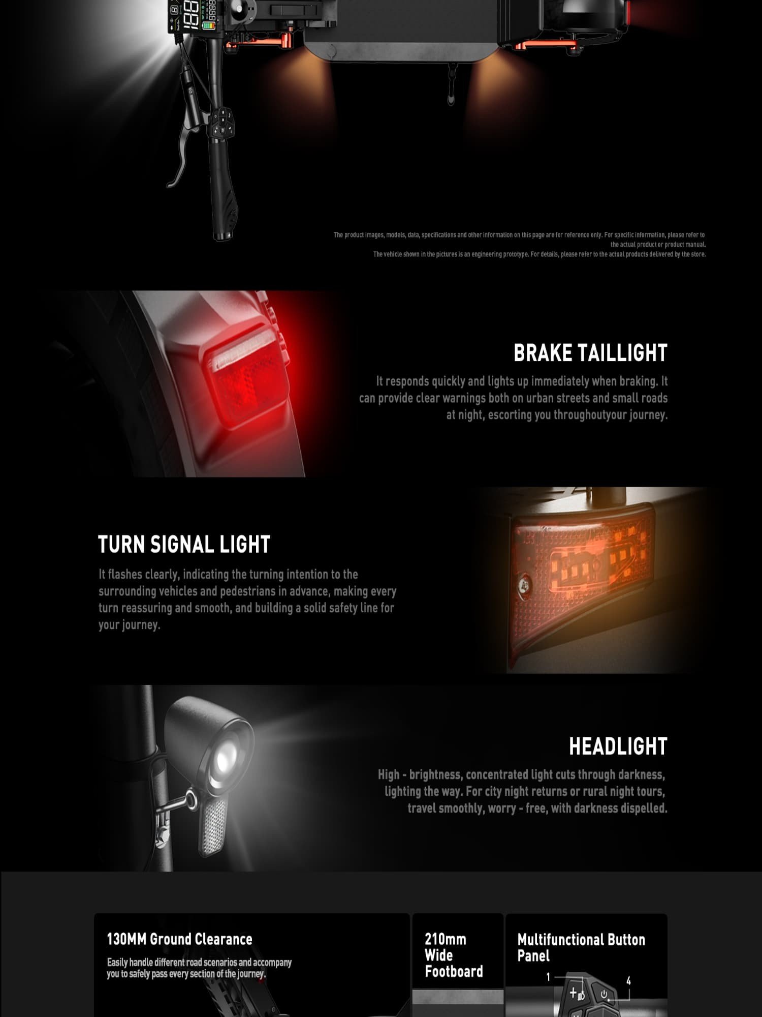 Joyor's official S10S-Z presentation: brake taillight, turn signal light and headlight