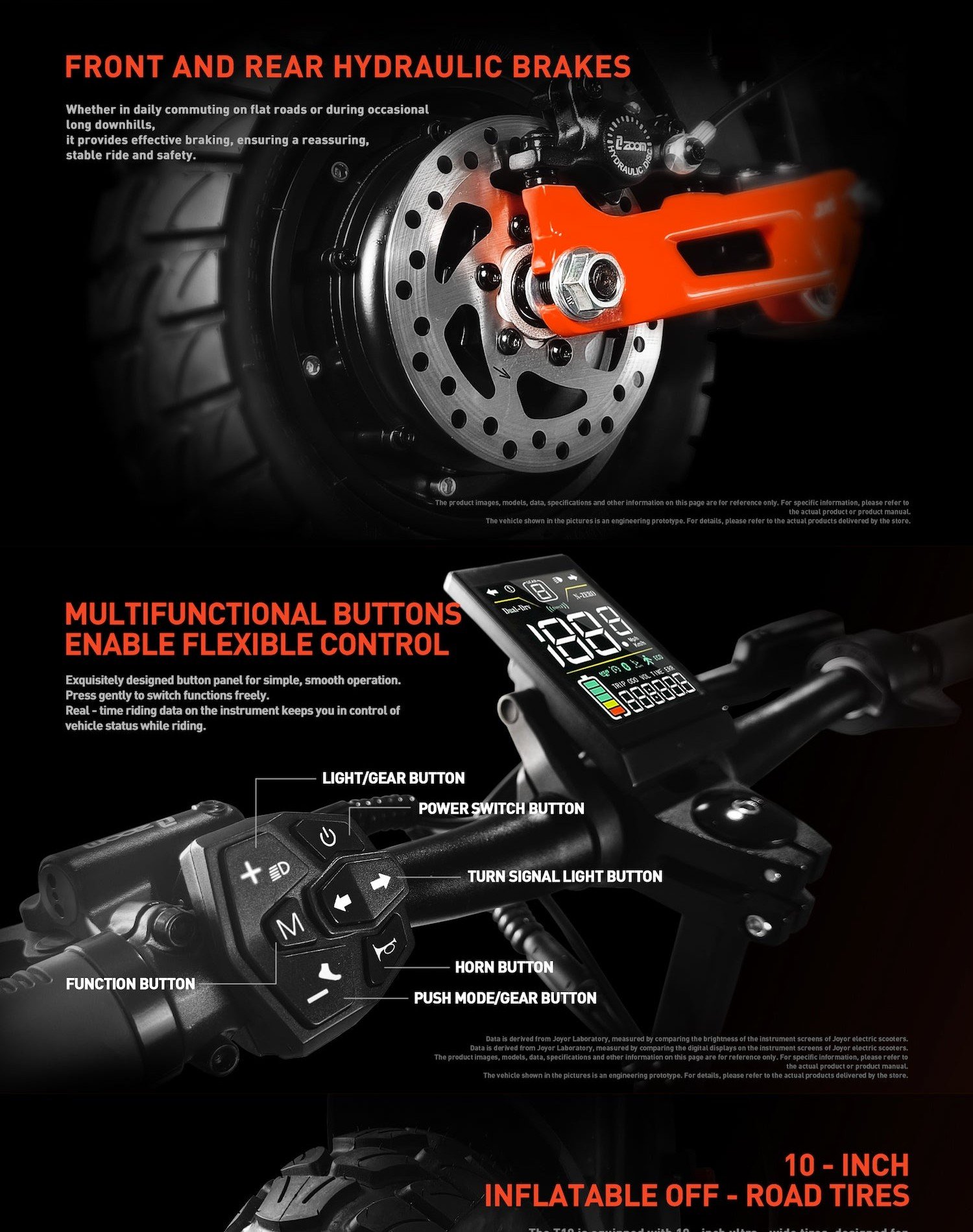 Joyor's official T10 presentation: hydraulic brakes and multifunctional button layout