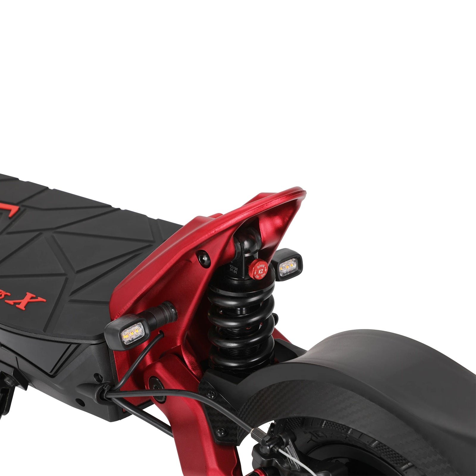 Adjustable rear oil-spring suspension of the Kaabo Mantis X Plus