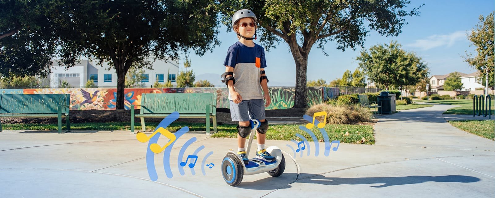 The Bluetooth speaker on the Segway Ninebot S2 Kids self-balancing electric scooter