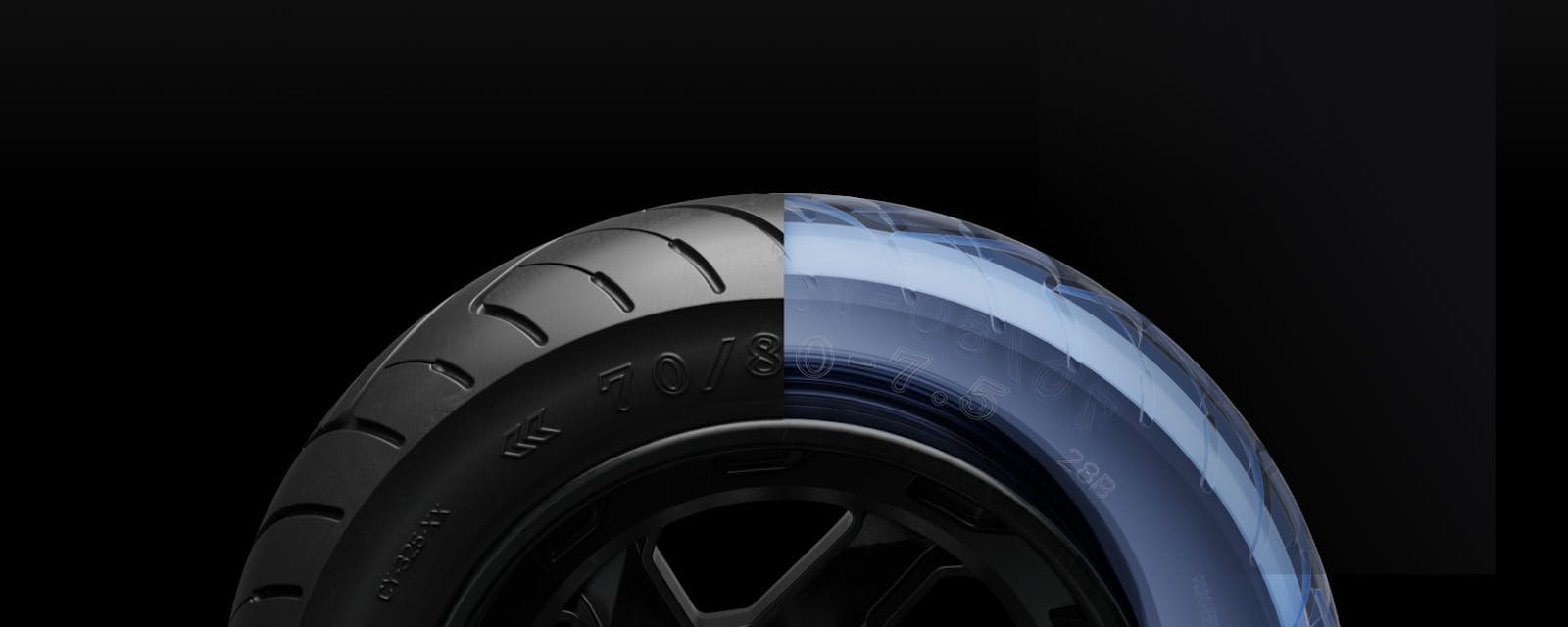 The 11-inch self-sealing tire on the Segway MAX G3 Plus electric scooter