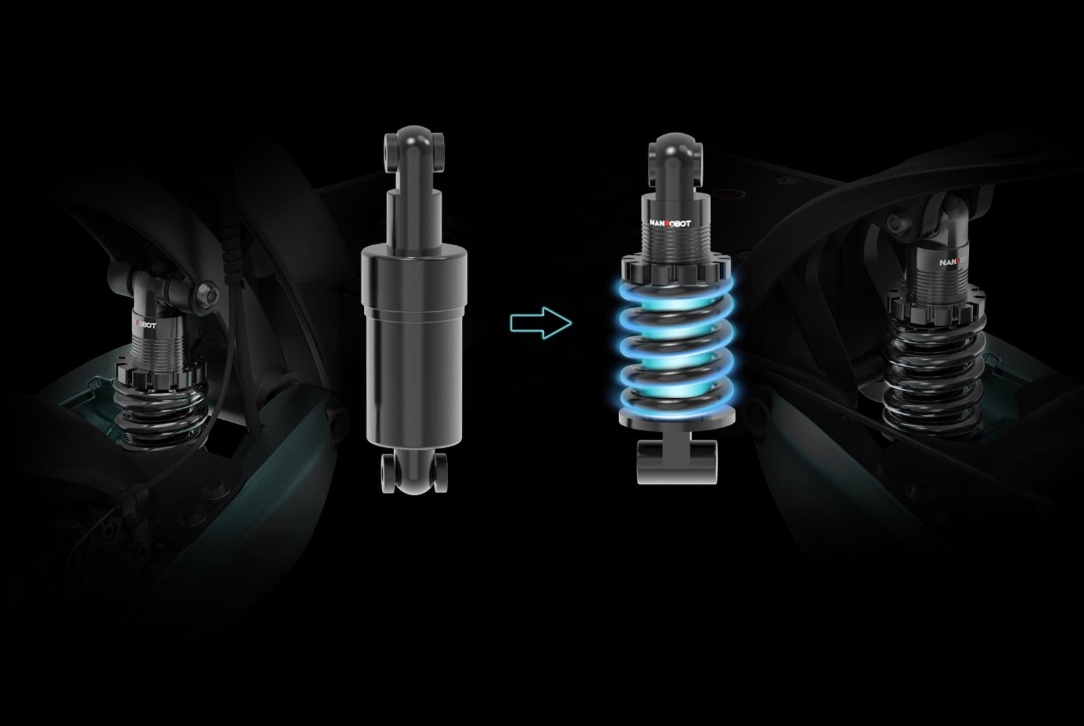 Nanrobot Lightning Pro upgraded KKE spring shock absorber compared to the old damper