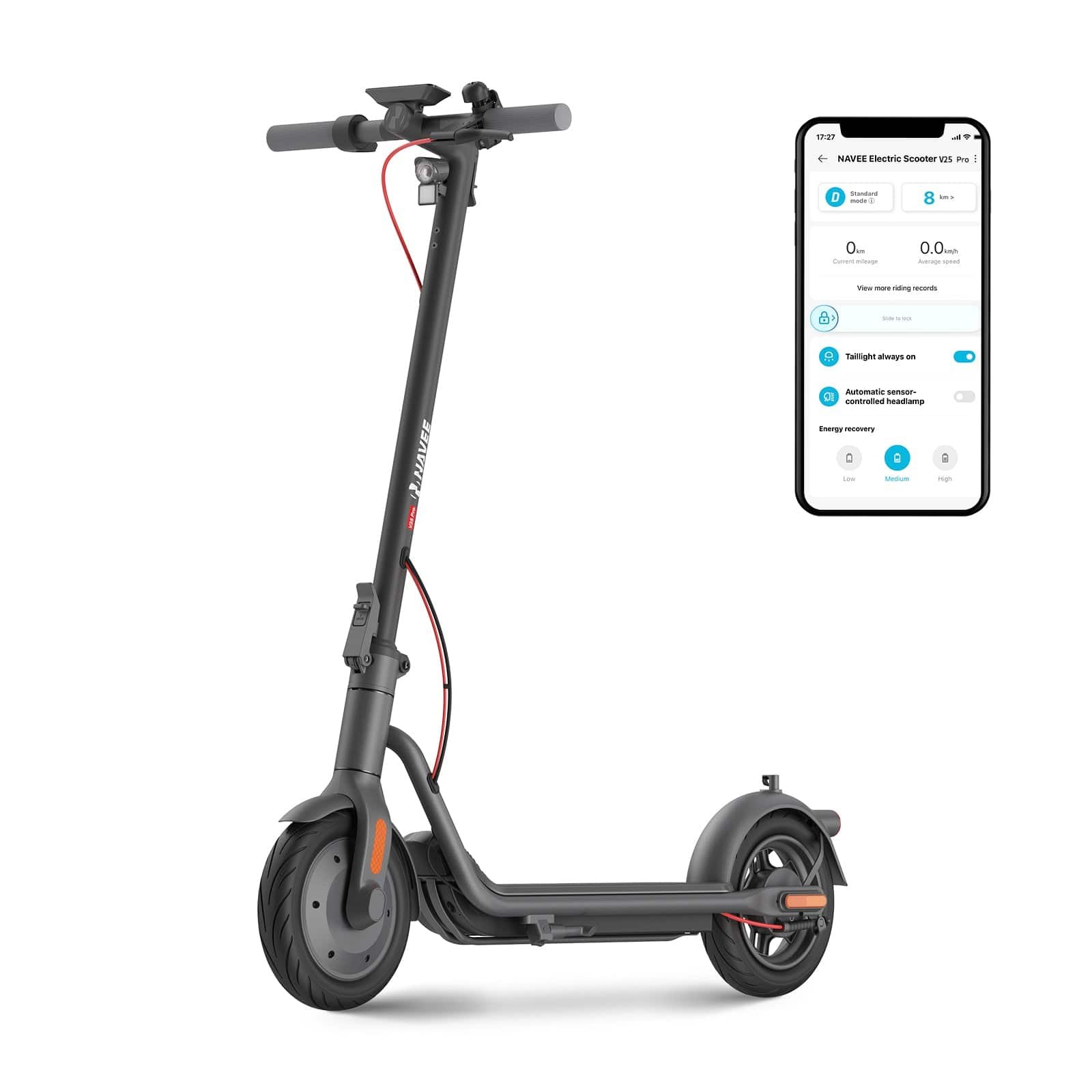 NAVEE V25 Pro Electric Scooter | Rotatable Handlebar | 20mph Max Speed | 600W | Smart App - Image 11