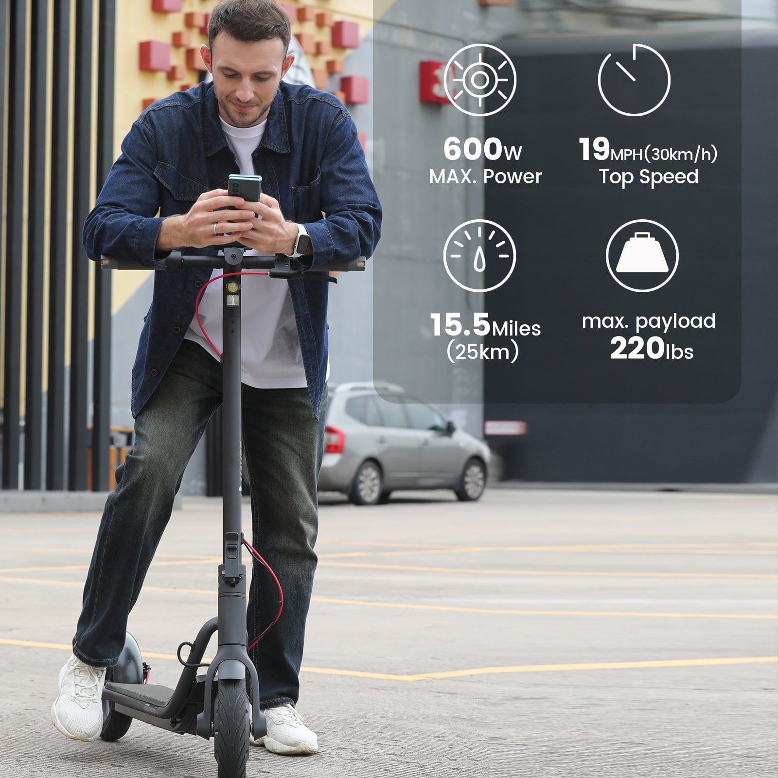 NAVEE V25 Pro Electric Scooter | Rotatable Handlebar | 20mph Max Speed | 600W | Smart App - Image 7