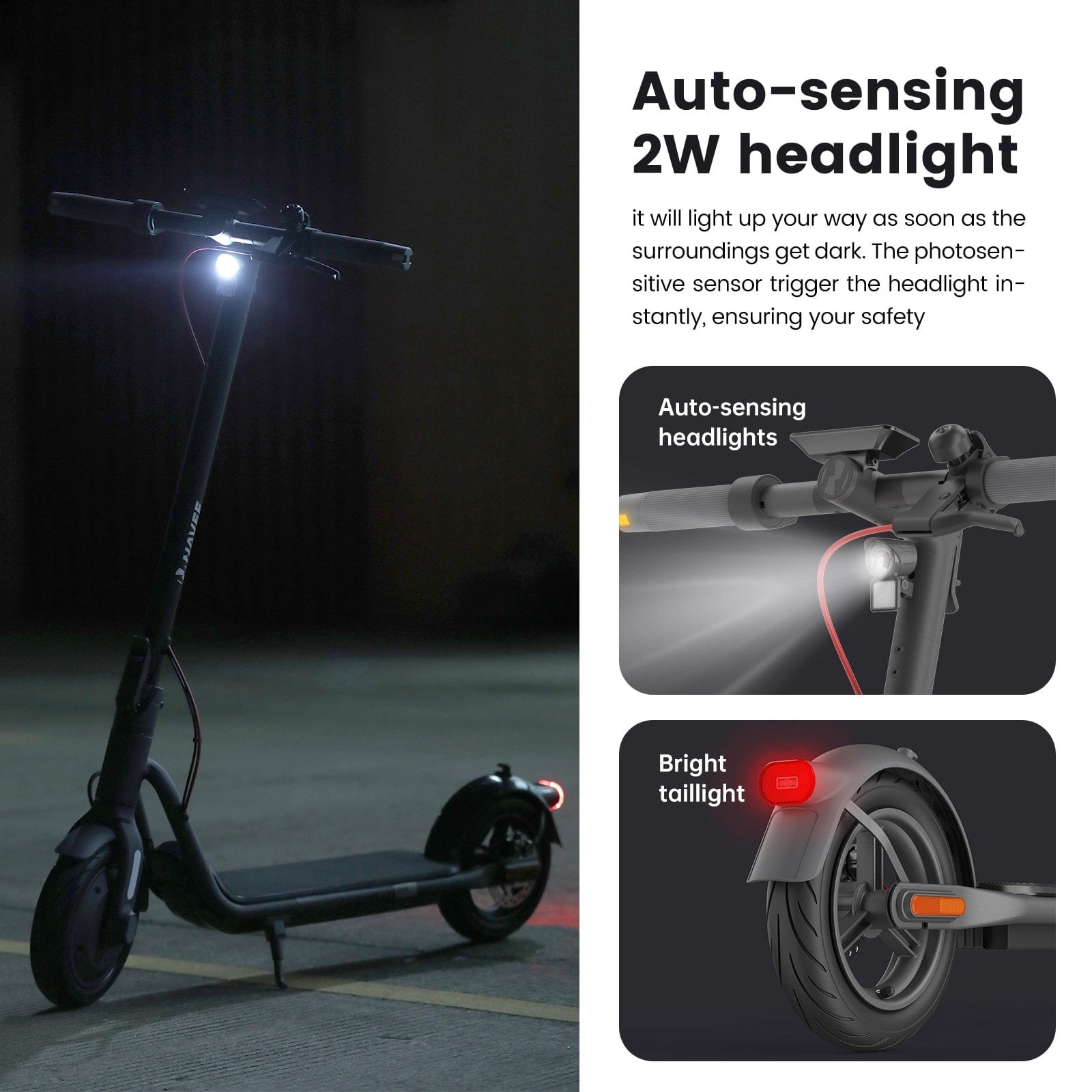NAVEE V25 Pro Electric Scooter | Rotatable Handlebar | 20mph Max Speed | 600W | Smart App - Image 9