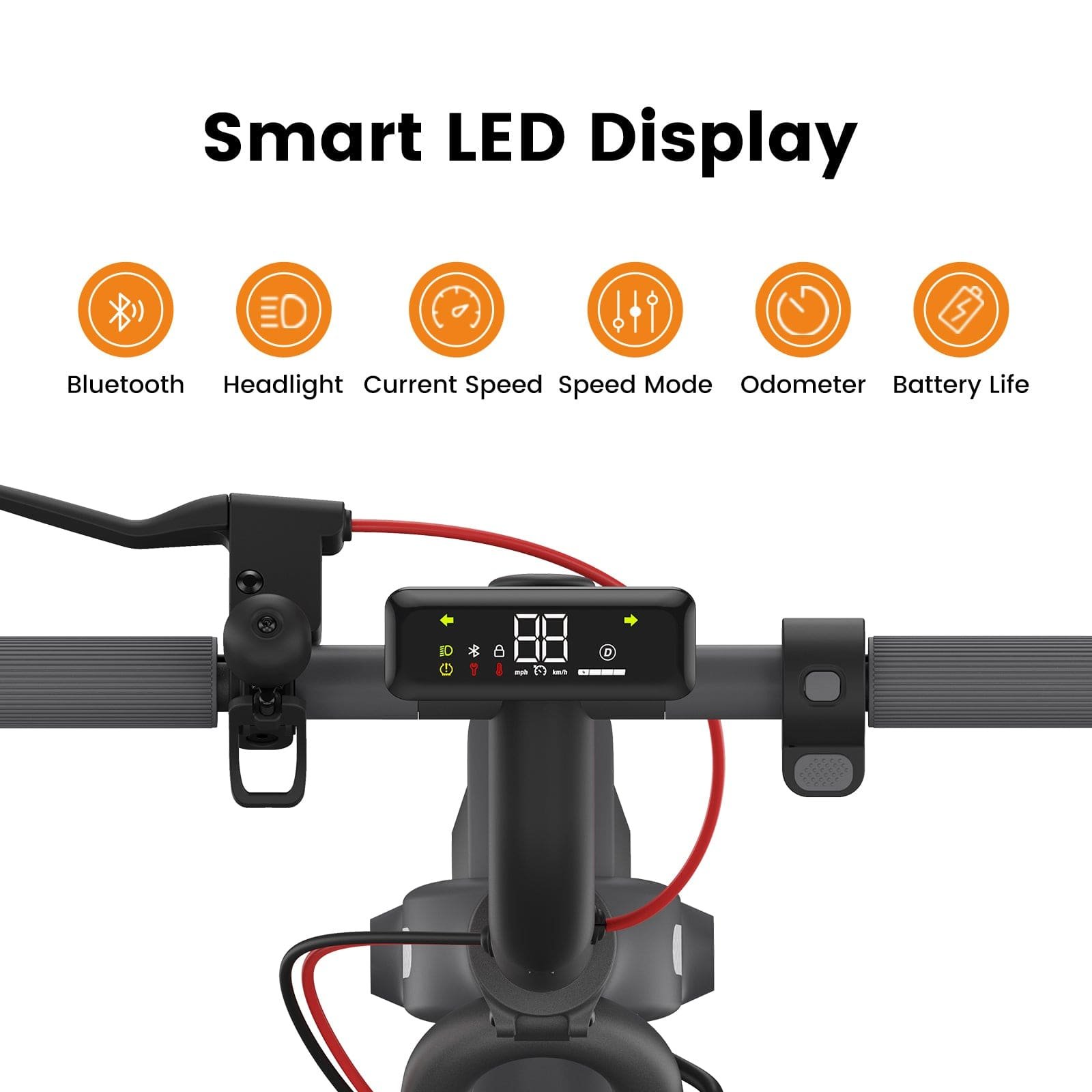 NAVEE V25 Pro Electric Scooter | Rotatable Handlebar | 20mph Max Speed | 600W | Smart App - Image 12