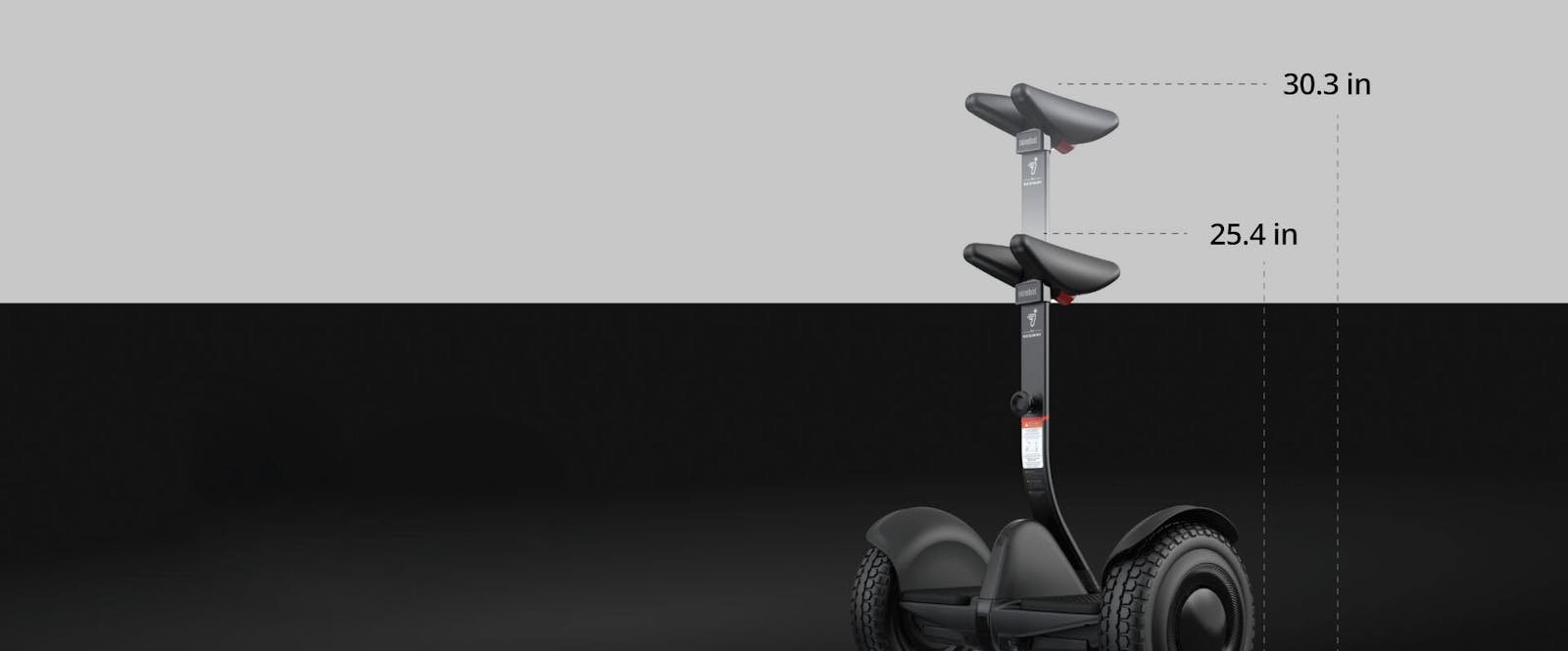 The adjustable knee control bar on the Segway Ninebot S2 self-balancing electric scooter