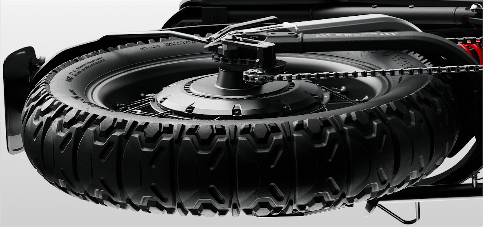 The four-piston hydraulic brakes on the Segway Xyber electric bike