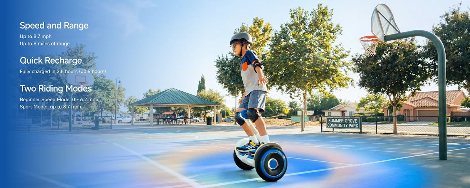 A child riding the Segway Ninebot S2 Kids self-balancing electric scooter