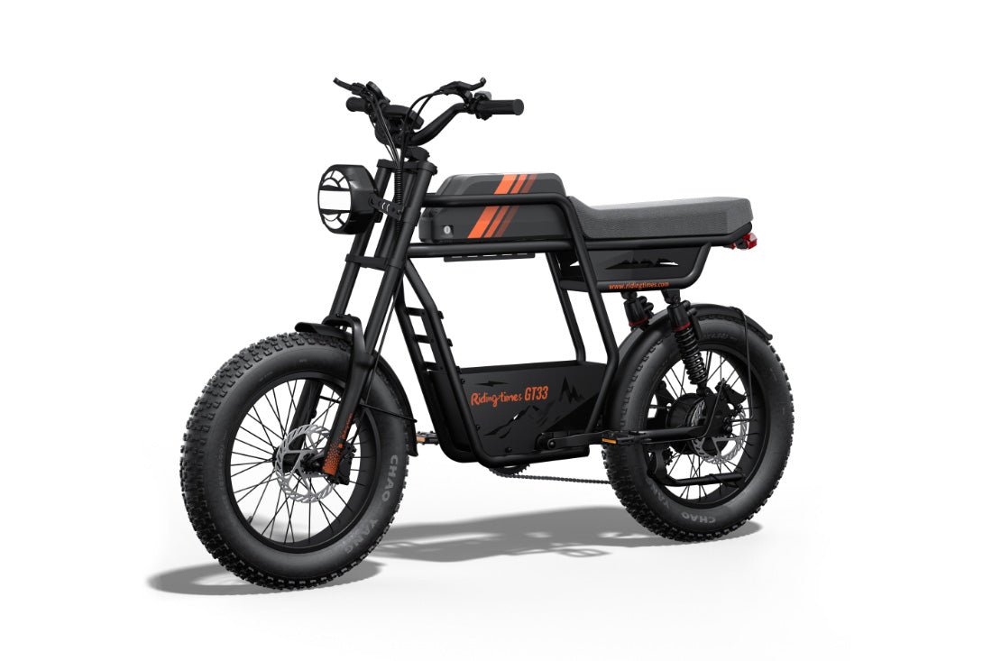 Riding’times GT33 cargo electric bike single battery studio view from the rear quarter