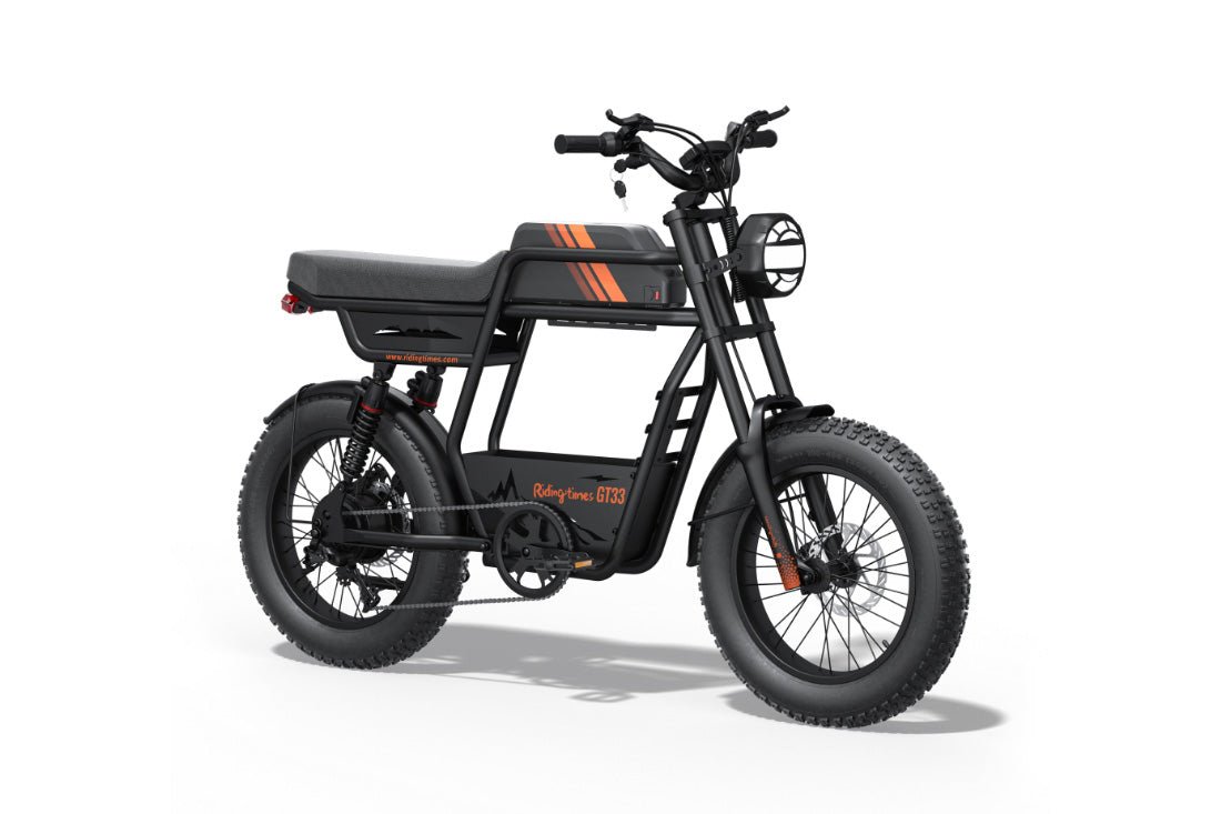 Riding’times GT33 cargo electric bike single battery studio view from the left rear