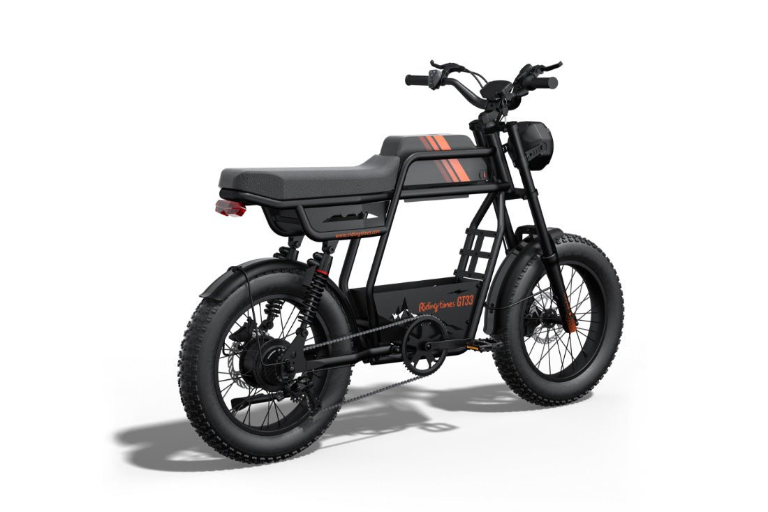 Riding’times GT33 cargo electric bike single battery studio view from the front quarter