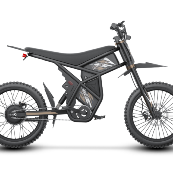 Riding’times GT73 Pro electric motorbike studio side view in black