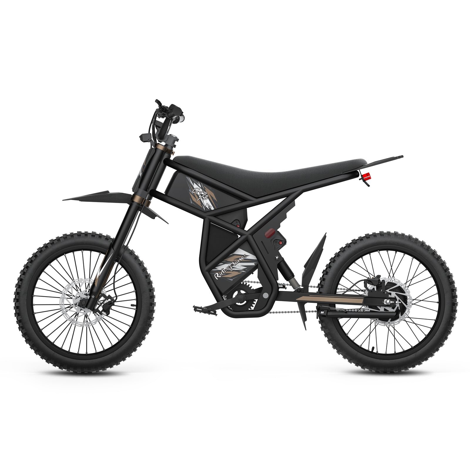 Riding’times GT73 Pro electric motorbike studio view from the front quarter