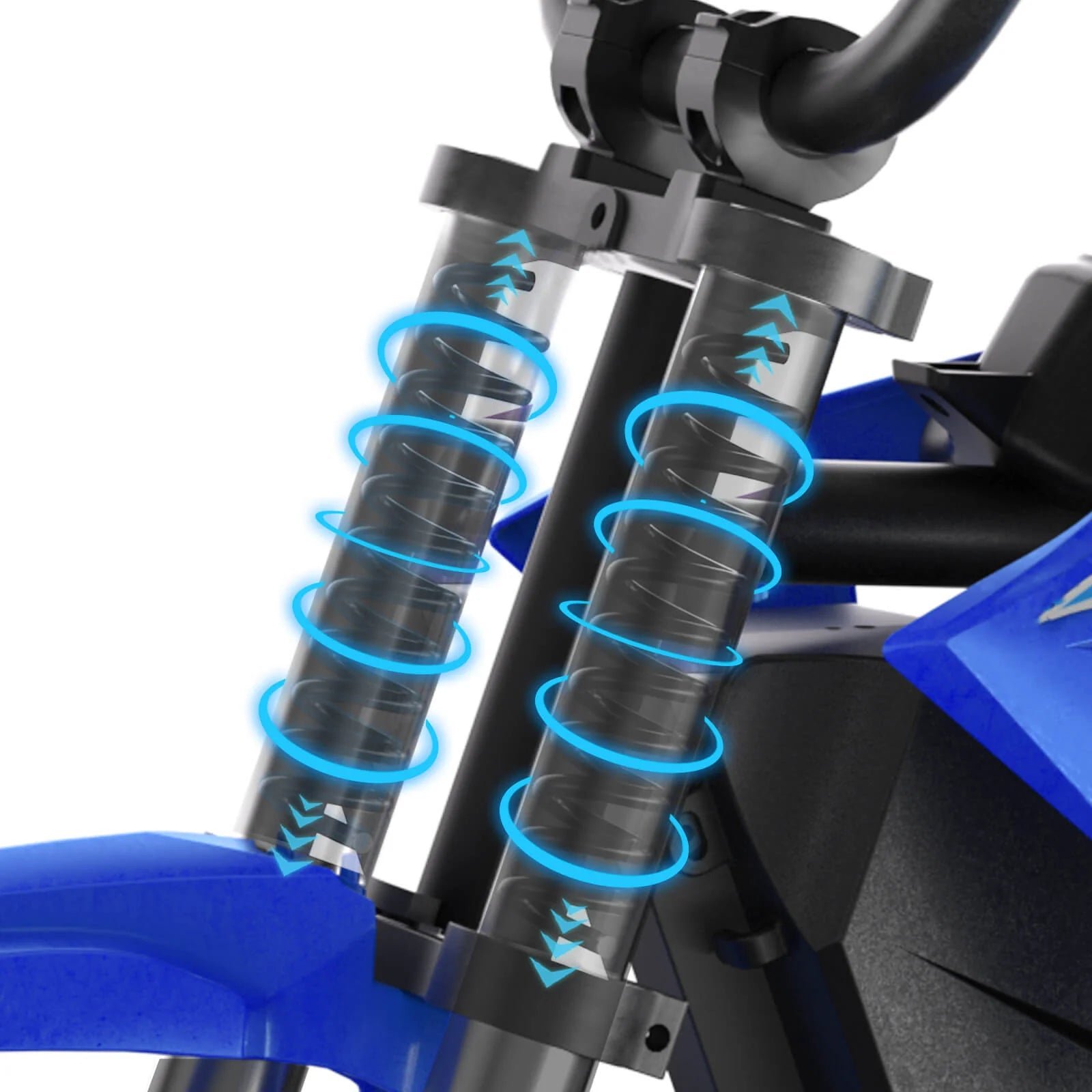 Front hydraulic suspension fork of the Hiboy DK1 kids electric dirt bike