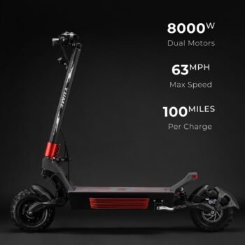 YUME Predator electric scooter front quarter view