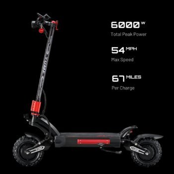 YUME Raptor2 electric scooter in Midnight Black, side view