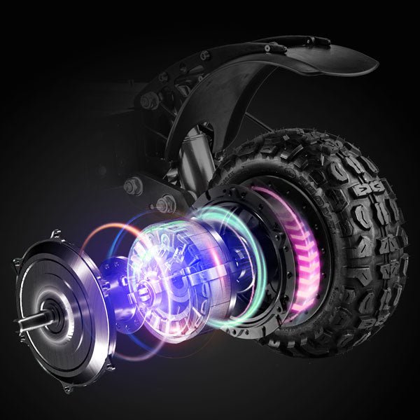 Cutaway render of the 2800W hub motor on the Teewing X4 electric scooter