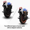 INMOTION art showing the two types of power pad shipped with the V14 PRO