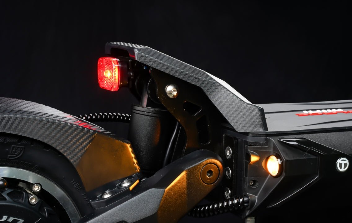 Rear tail light and deck lighting of the Teverun Blade Mini Pro electric scooter