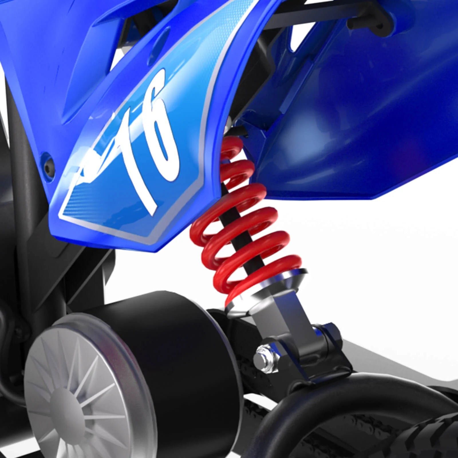 Rear shock absorber spring on the Hiboy DK1 kids electric dirt bike