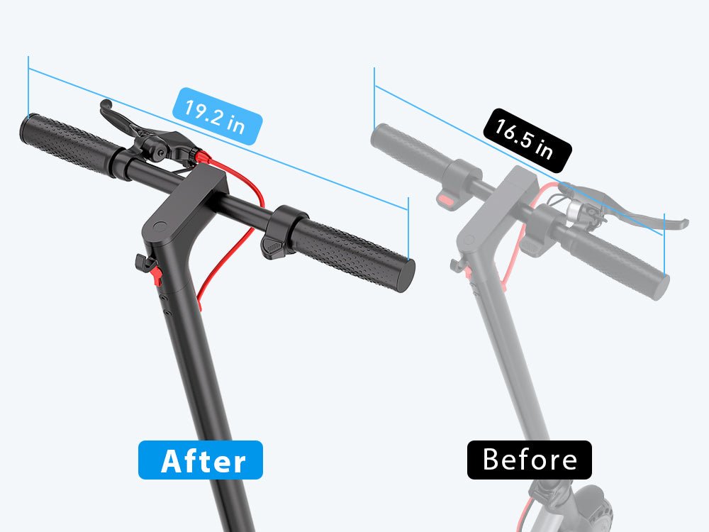 Extended 19.2-inch handlebar of the Hiboy S2 Nova electric scooter