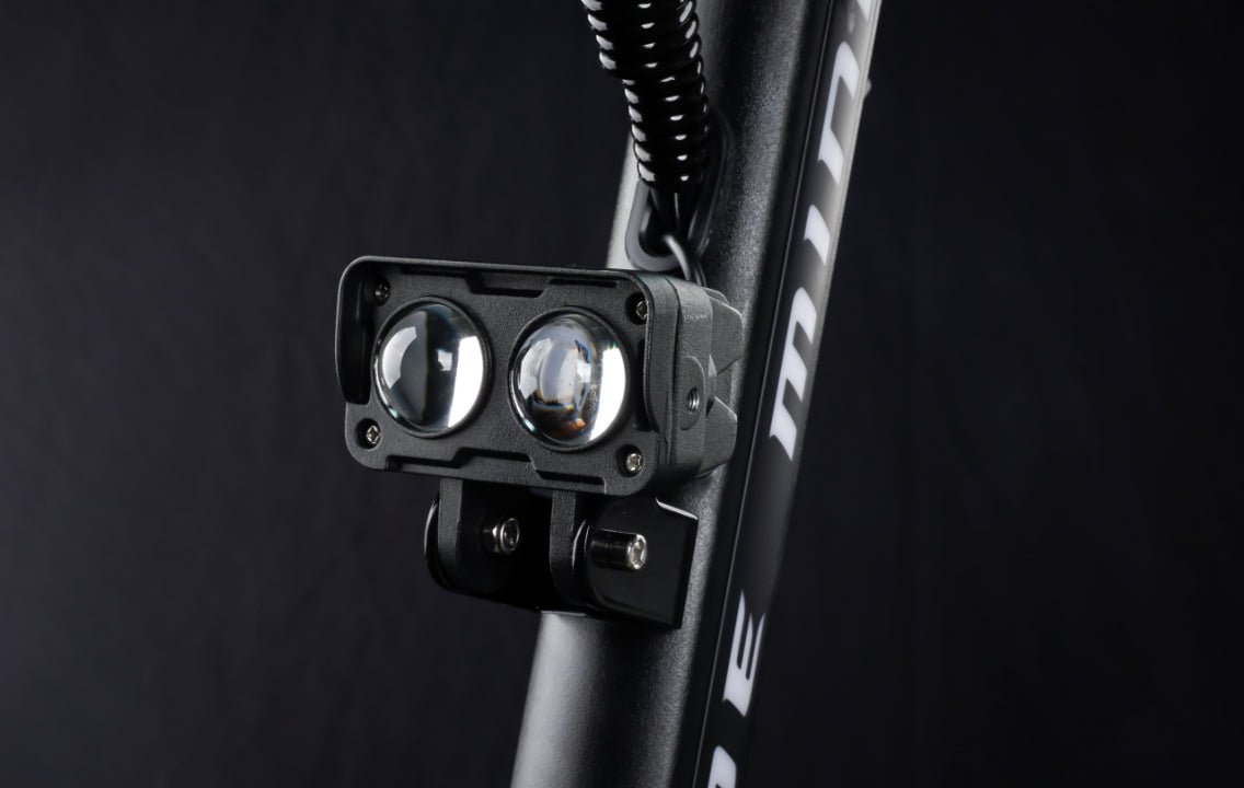 Twin headlight on the Teverun Blade Mini Pro electric scooter
