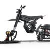 Riding’times GT electric motorbike in grey trim with the front sled and rear track fitted