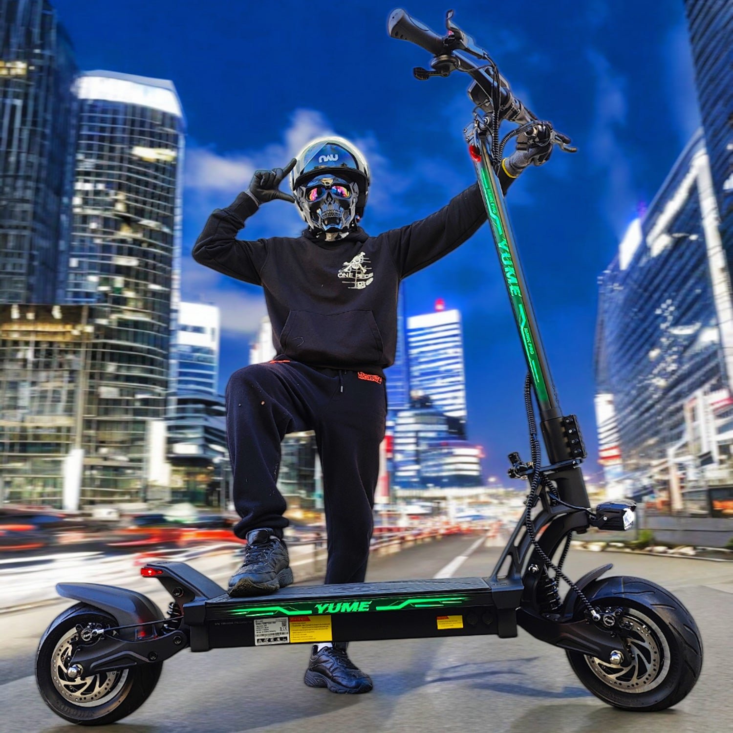 YUME Hawk Pro electric scooter handlebar and color LCD display
