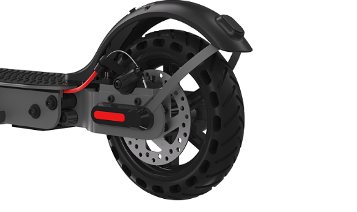 Detail of the 8.5-inch honeycomb solid tire on the Hiboy S3 electric scooter