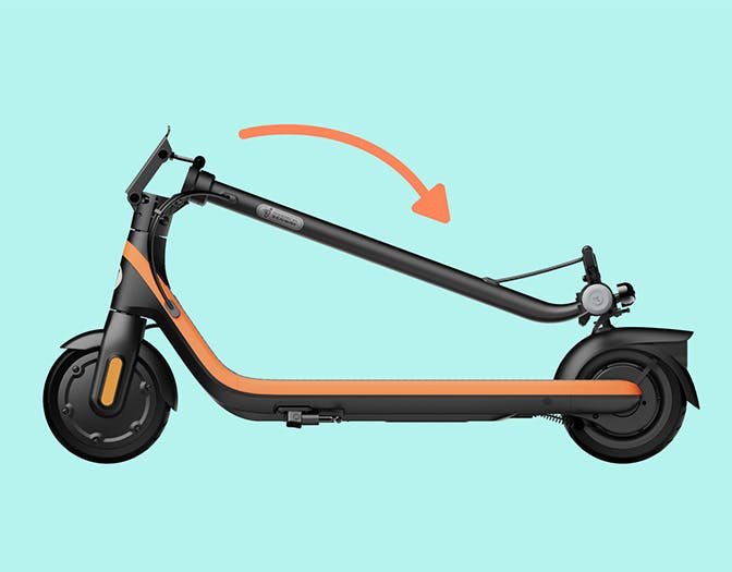 Segway Ninebot C2 Pro folding down for storage